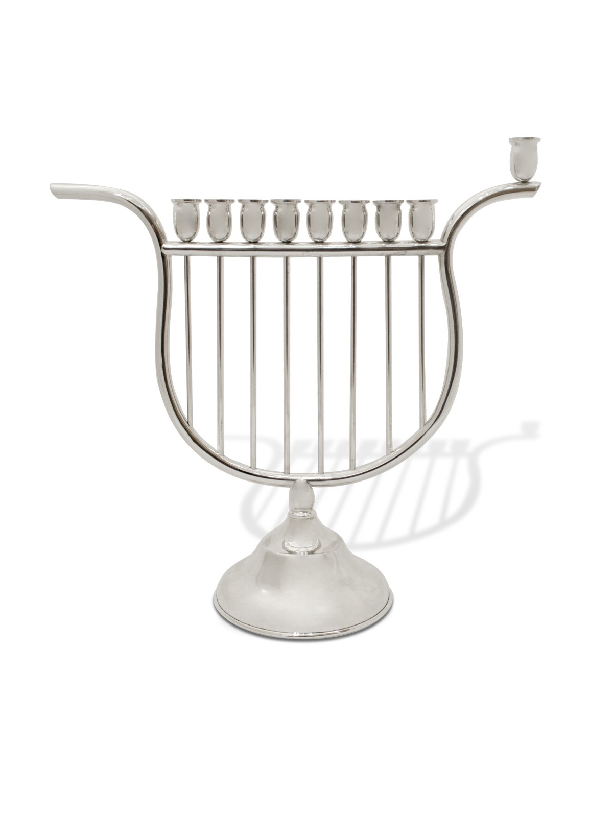 חנוכייה גדולה בצורת נבל ייחודית, מתנות לחנוכה, יודאיקה ישראלית